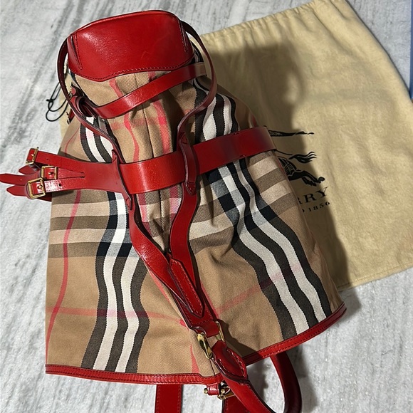 🥂Burberry Bridle House-Check Canvas Gosford Hobo Bag - Picture 6 of 17